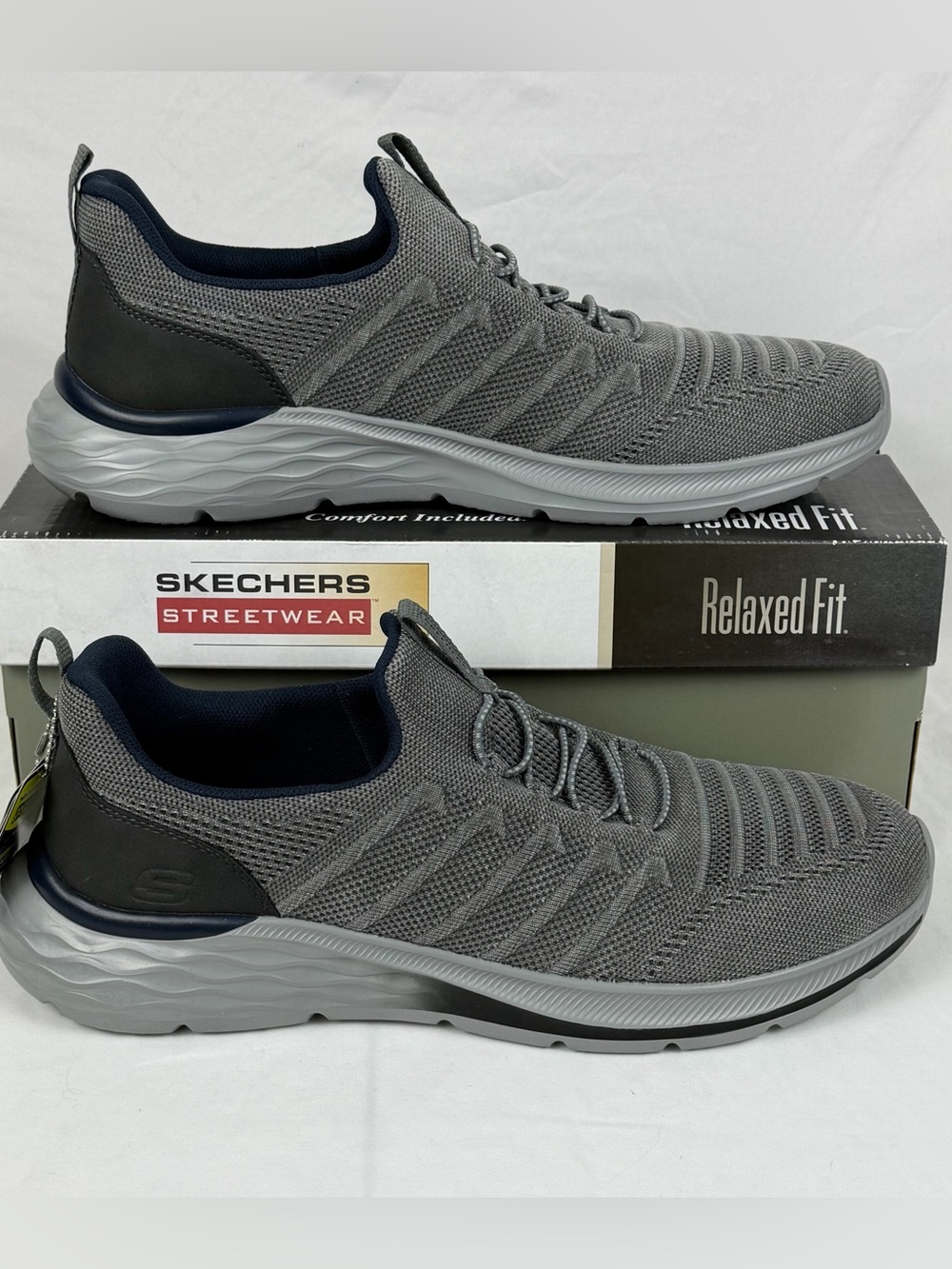 Skechers Streetwear Garner-Crispin 210671 Men Relaxed Fit Charcoal Size 12